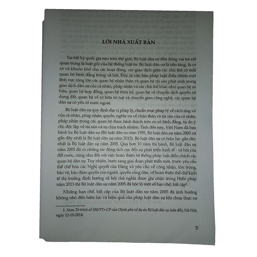 Sách - Bộ Luật Dân Sự Năm 2005 Và 2015 Phân Tích - Đối Chiếu - NXB Chính Trị Quốc Gia