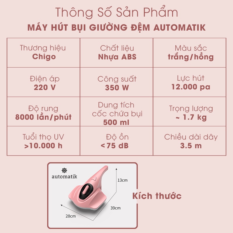 Máy hút bụi chăn ga gối đệm cầm tay khử khuẩn tia UV thế hệ mới model 2022