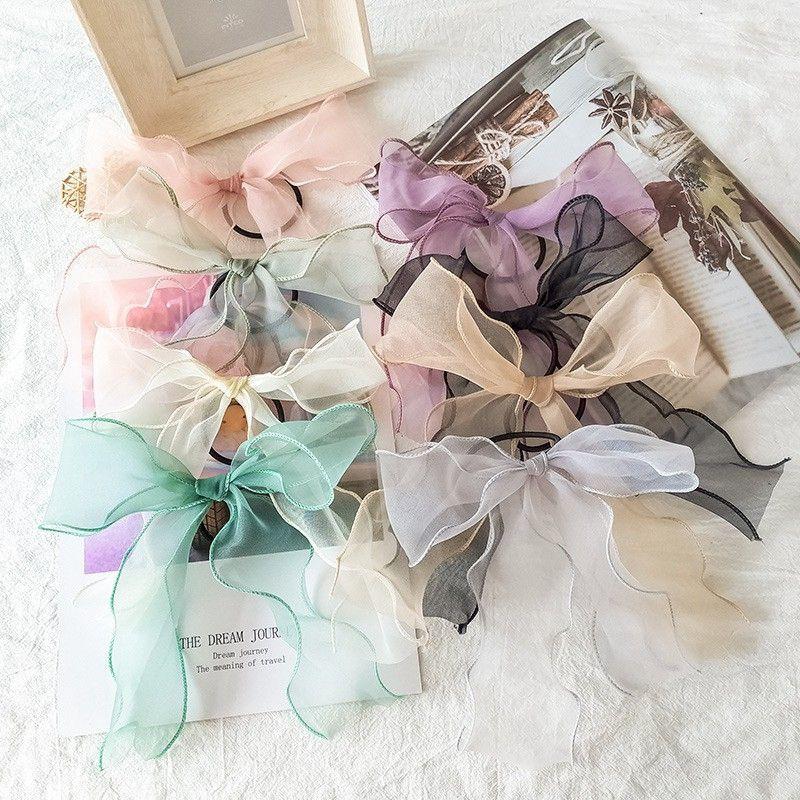 Buộc tóc nơ voan dễ thương