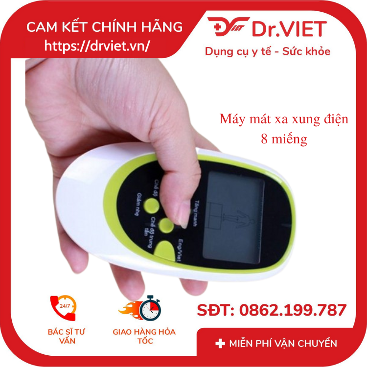 Máy xát xa xung điện 8 miếng - Dành cho người nhứt mỏi, đau cơ