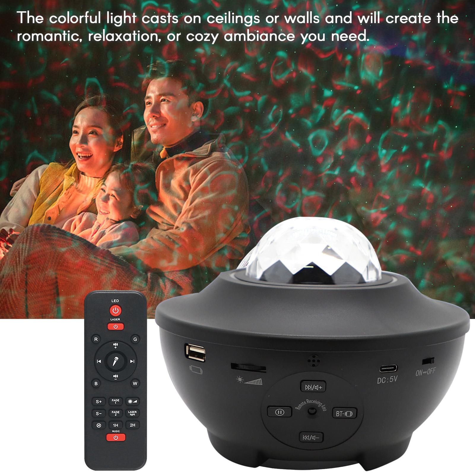 Đèn LED phản chiếu ngôi sao tạo hiệu ứng dải ngân có nhạc BT 10 Màu sắc có Voice & Ứng dụng & Điều khiển từ xa