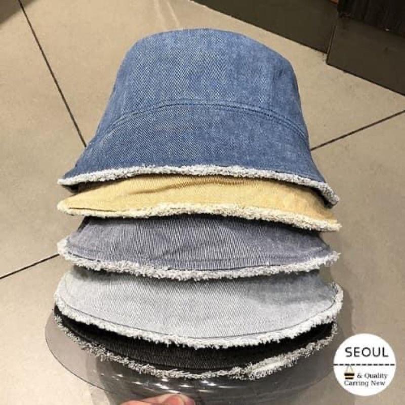 Nón bucket jean viền rách cực cool