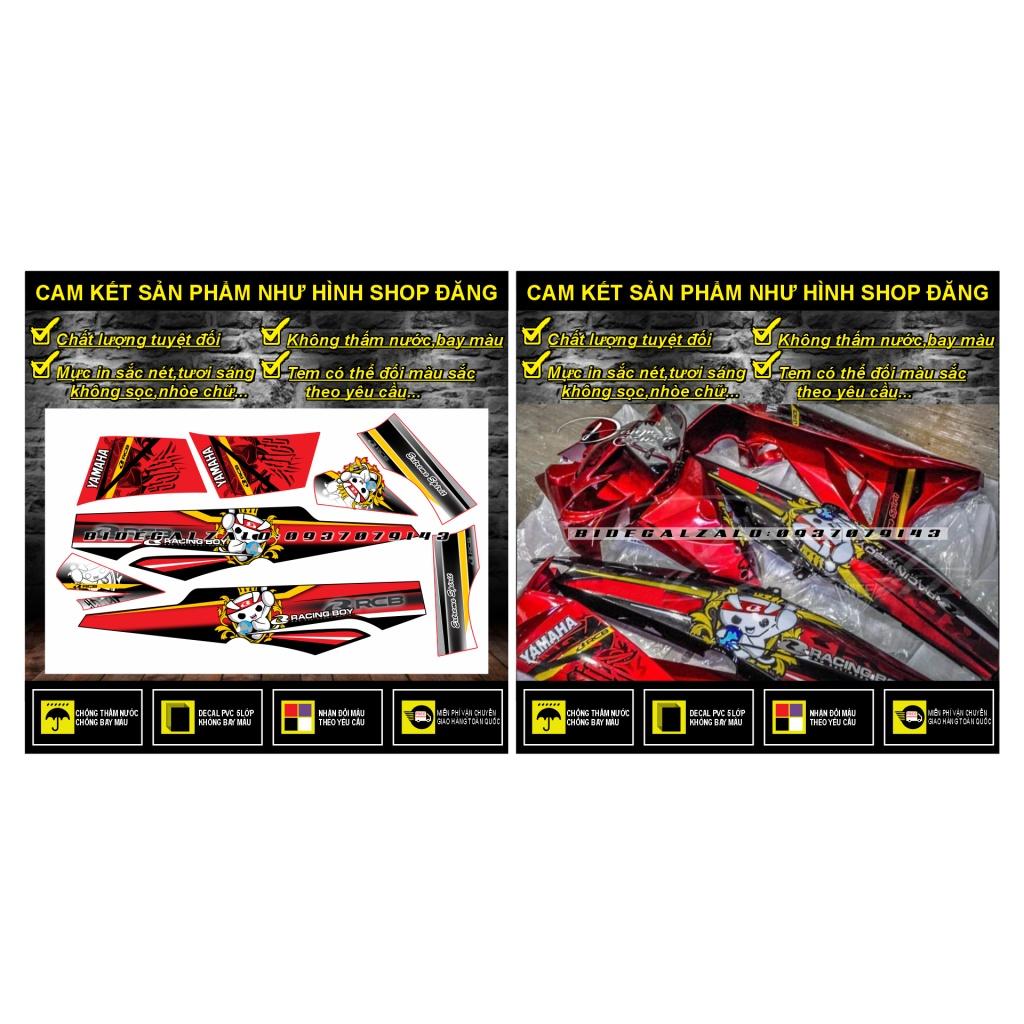 TEM RỜI SIRIUS MẪU RCB RACINGBOY DÁN XE ĐỎ - BI DECAL