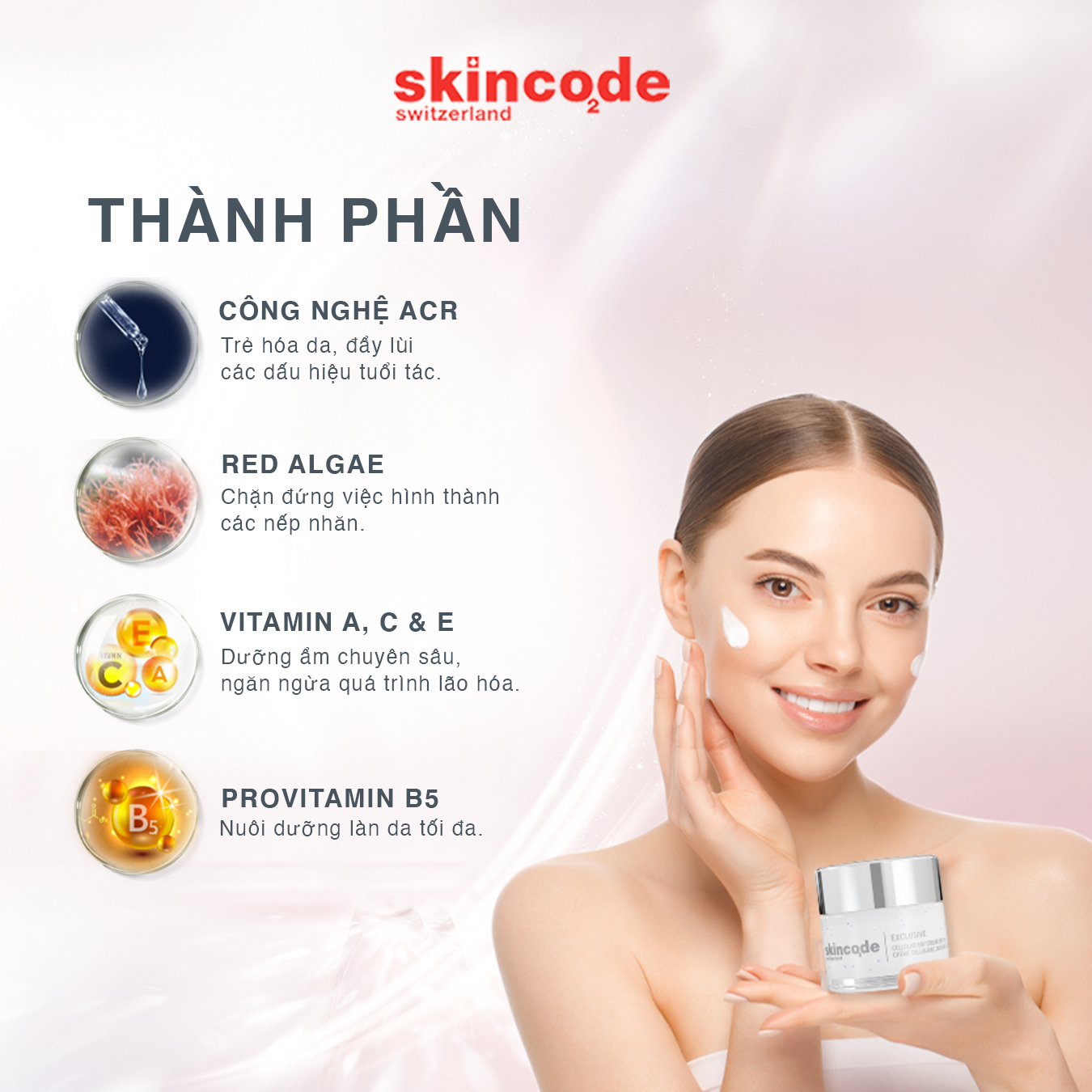 Kem dưỡng nâng cơ ngừa lão hóa Skincode Cellular Day Cream SPF 15 50ml - MS 5015