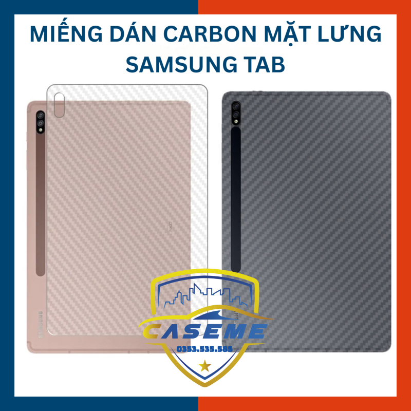 Miếng Dán Sợi Carbon 3D Bảo Vệ Mặt Sau Cho Samsung Galaxy Tab S9 FE,S10 FE - Hàng Nhập Khẩu
