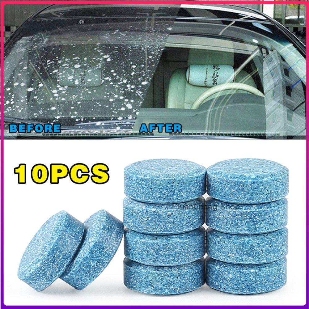 Set 10 viên sủi bọt đậm đặc để lau kính chắn gió gạt nước vệ sinh sạch sẽ cho xe hơi
