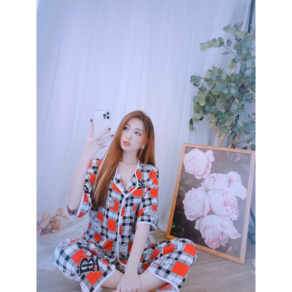 Đồ Bộ Nữ Mặc Nhà Quần Dài Lụa Mango Mềm Mịn MOMOSA Shop