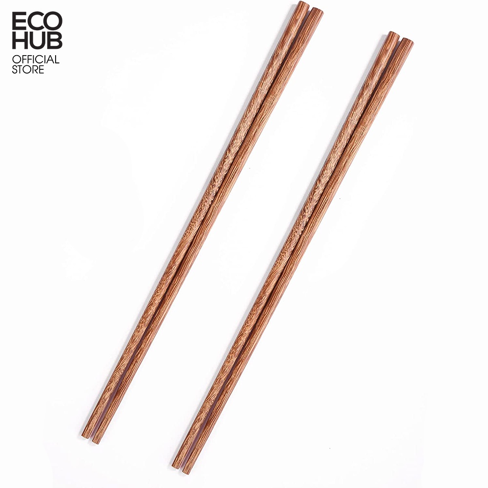 Đũa gỗ dài tự nhiên ECOHUB thích hợp cho lẩu, rán, nấu ăn dài 42cm
