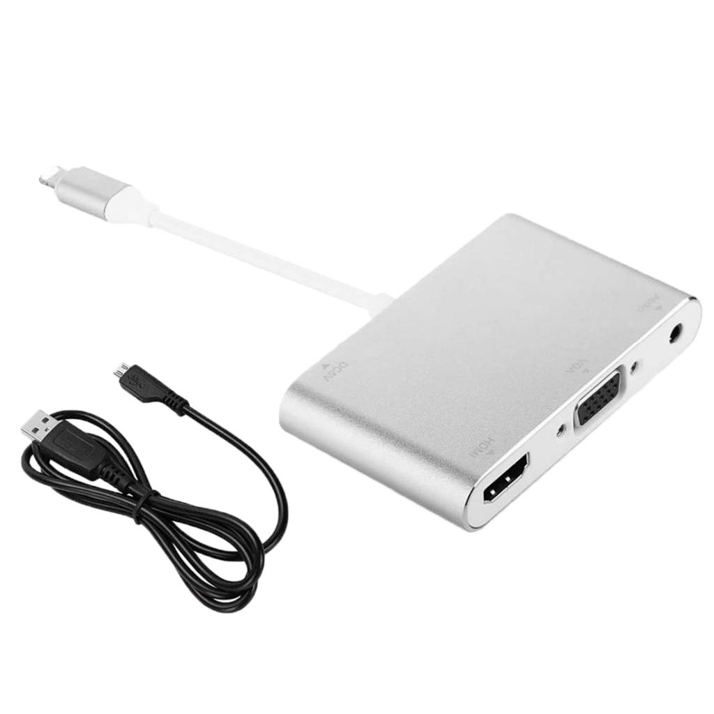 1080P HD For IPhone To HDMI VGA Audio Adapter For IPad IPhone X/8+/8/7+