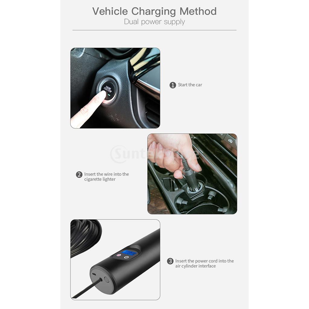 Portable Cordless Tyre Inflator Air Compressor Hand Held For Football Bike