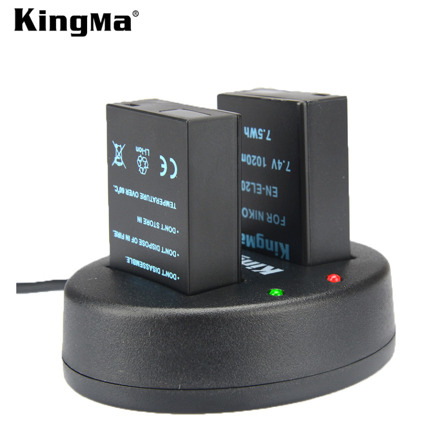 Bộ 2 pin 1 sạc Kingma cho Nikon EN-EL20, Hàng chính hãng