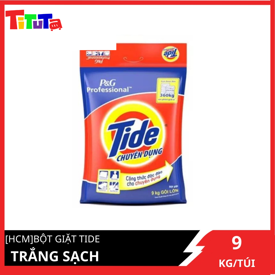 Bột giặt Tide Trắng sạch chuyên dụng 9KG