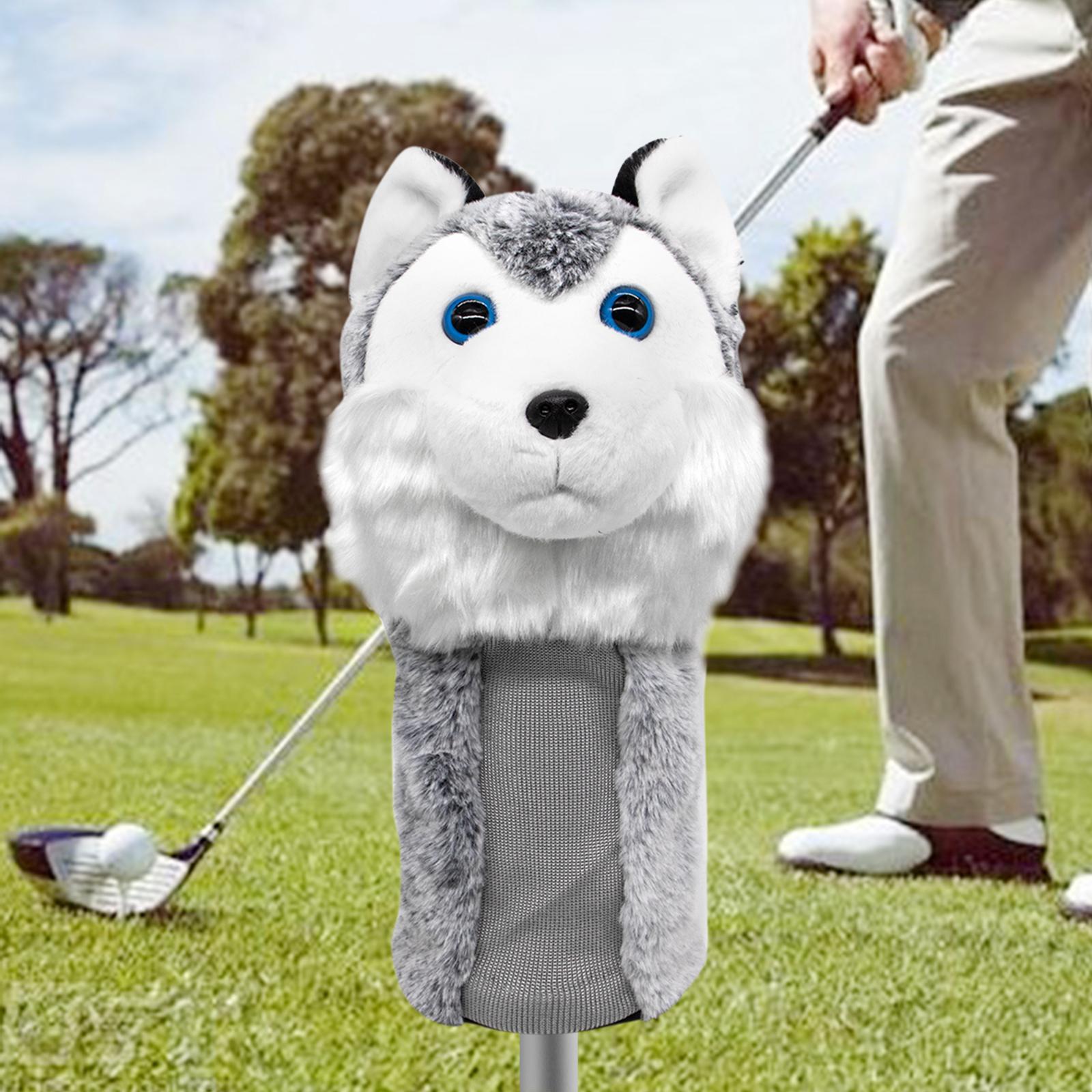 Golf Club Headcover, Wood Head Cover Long Neck Protector for 460cc Driver ,Gray and White