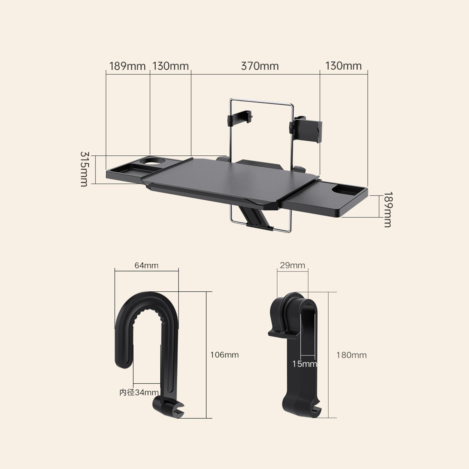 Car Steering Notebook Desk for Travel Accessories with Phone Clip