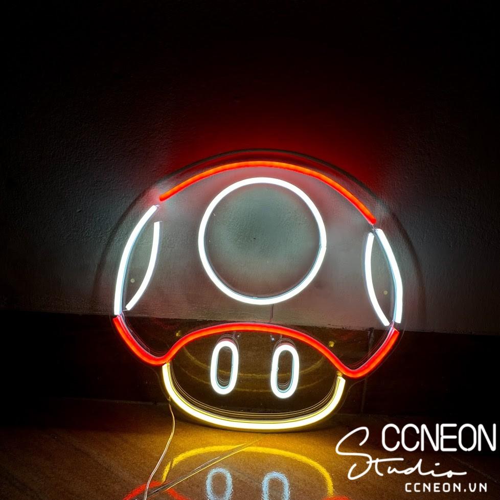 Đèn Trang Trí Phòng Led Neon Sign Hình Nấm Mario