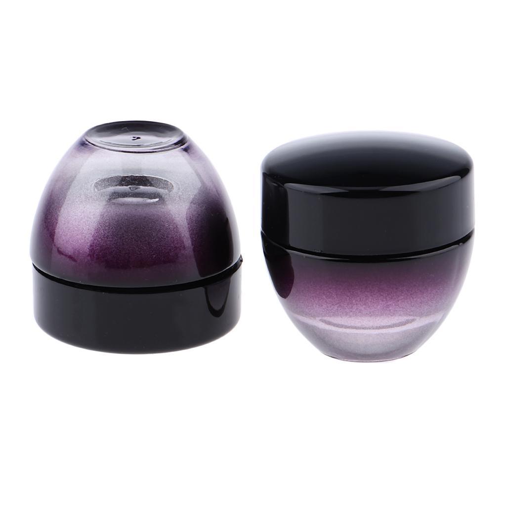 2x15g Violet Glass Refillable Cosmetic Jars Empty Face Cream Lip Balm Pot