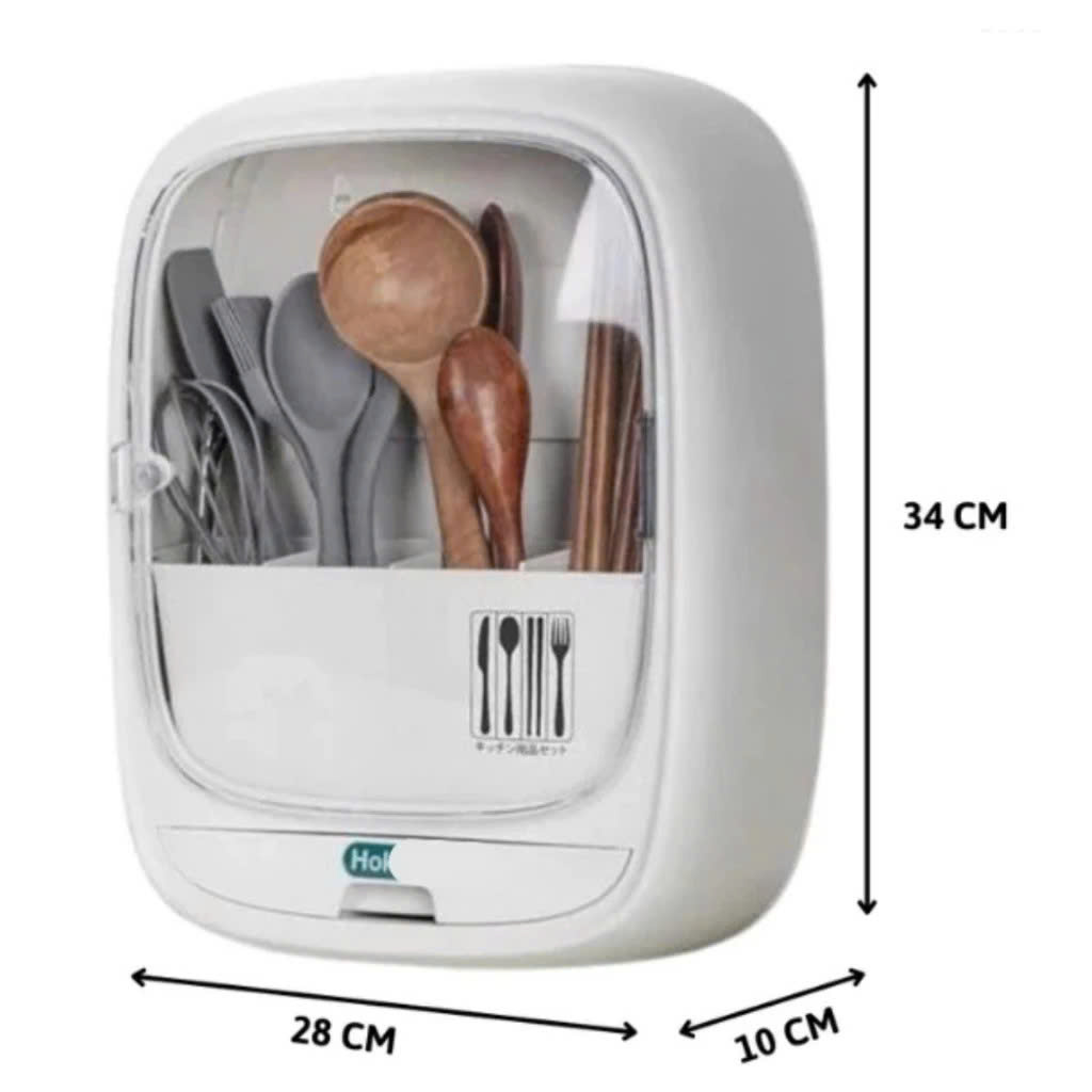 Hộp Đựng Đũa Thìa Dán Tường Bốn Ngăn Tiện Dụng Có Nắp Đậy, Dán Tường Siêu Chắc Chắn - Hàng Việt Nam - Giao Mầu Ngẫu Nhiên