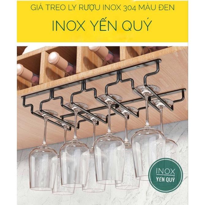INOX 304 GIÁ KỆ TREO LY 3/4/5/6/7 HÀNG SÂU 22 / 27CM MÀU ĐEN CHỊU LỰC CHỊU NƯỚC TỐT