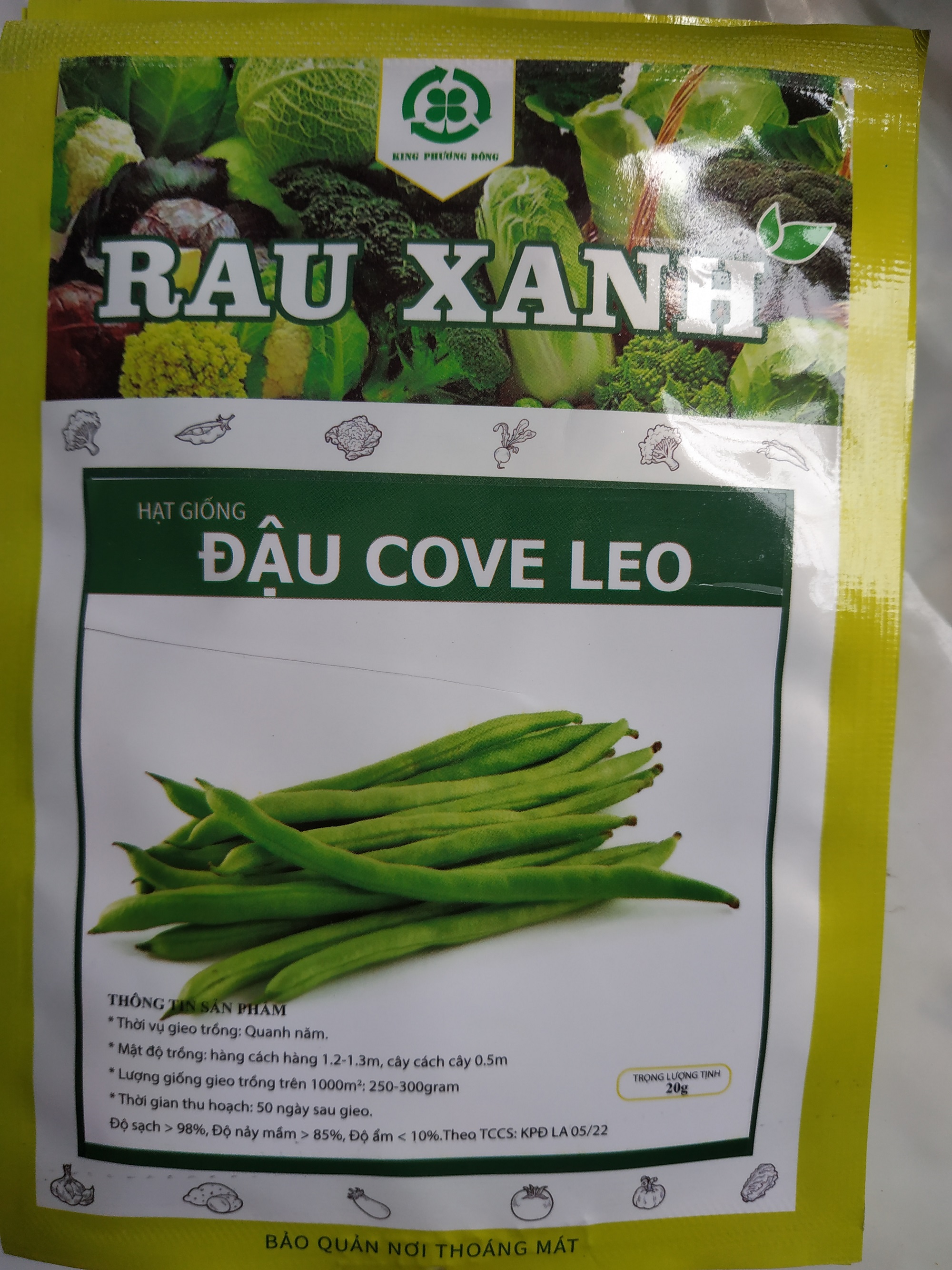 Combo 5 gói Hạt giống ĐẬU COVE LEO - gói 20 gram