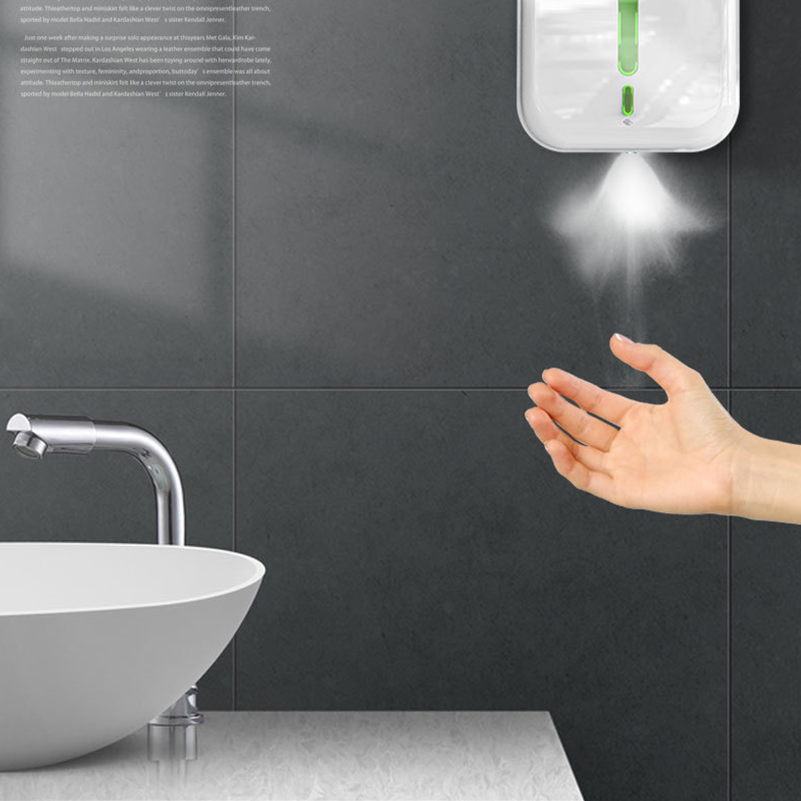 Máy xịt xà phòng tự động 1500mL cảm ứng với cảm biến IR