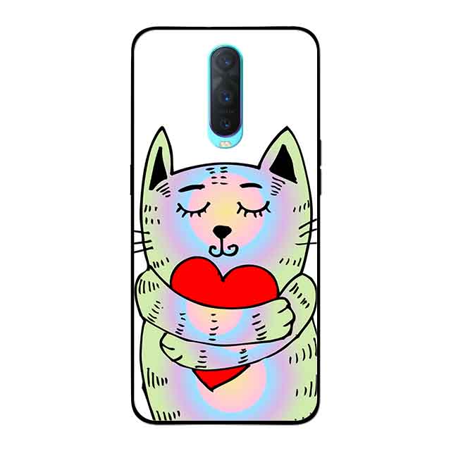 Ốp Lưng in cho Oppo R17 Pro Mẫu Mèo Tim - Hàng Chính Hãng