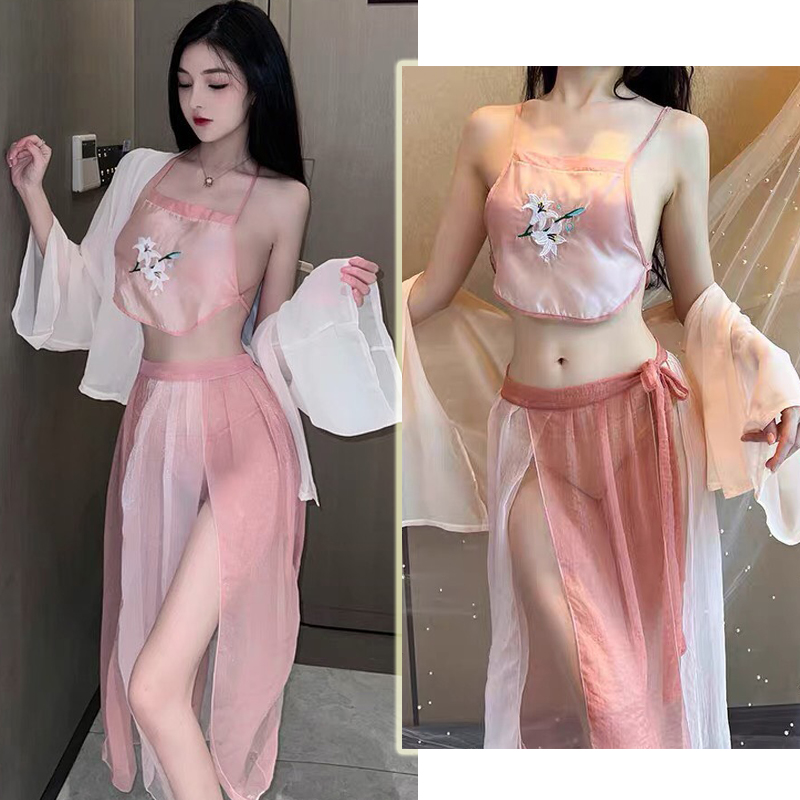 Set váy ngủ nữ kèm áo choàng sexy cao cấp Q701 - Đầm ngủ nữ quyến rũ gợi cảm - Đồ ngủ mặc nhà