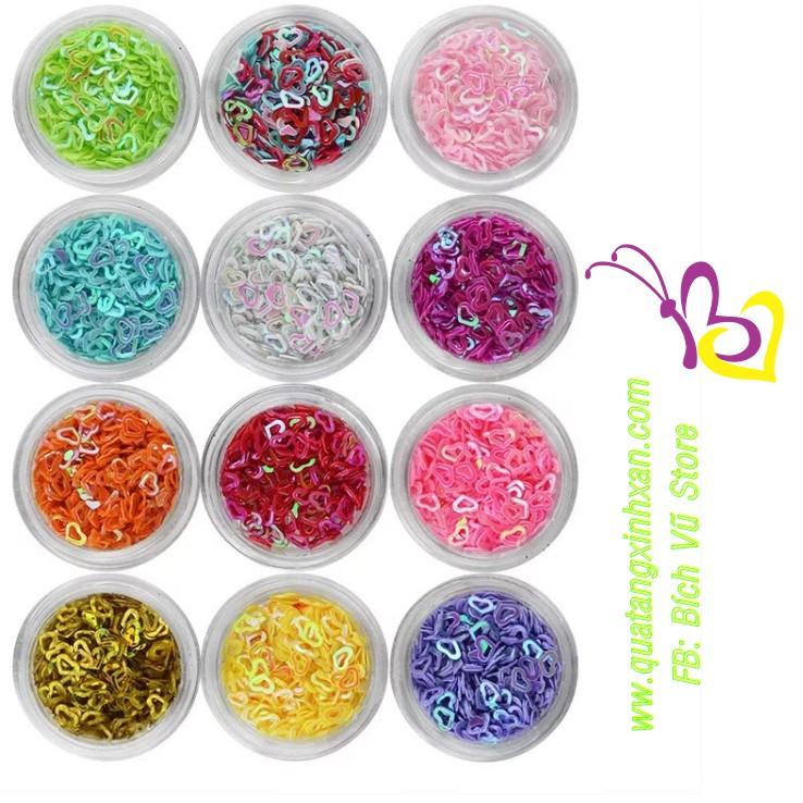 Set 12 màu kim tuyến trái tim