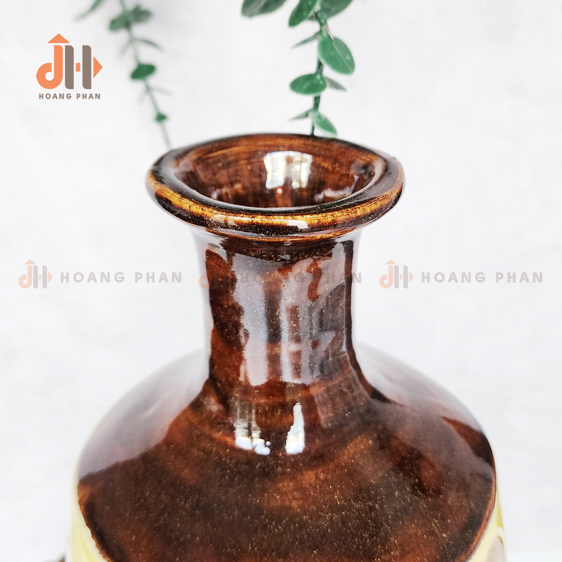 [Quà tặng Khai trương, Tân gia] Lọ hoa gốm Tứ Quý Bạch Sắc Mai