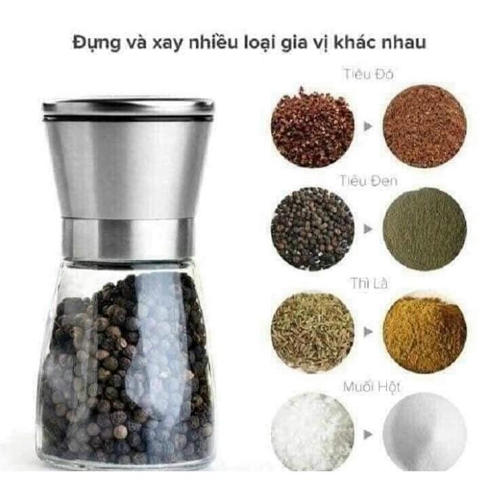 Cối xay tiêu, xay hạt khô Inox cao cấp