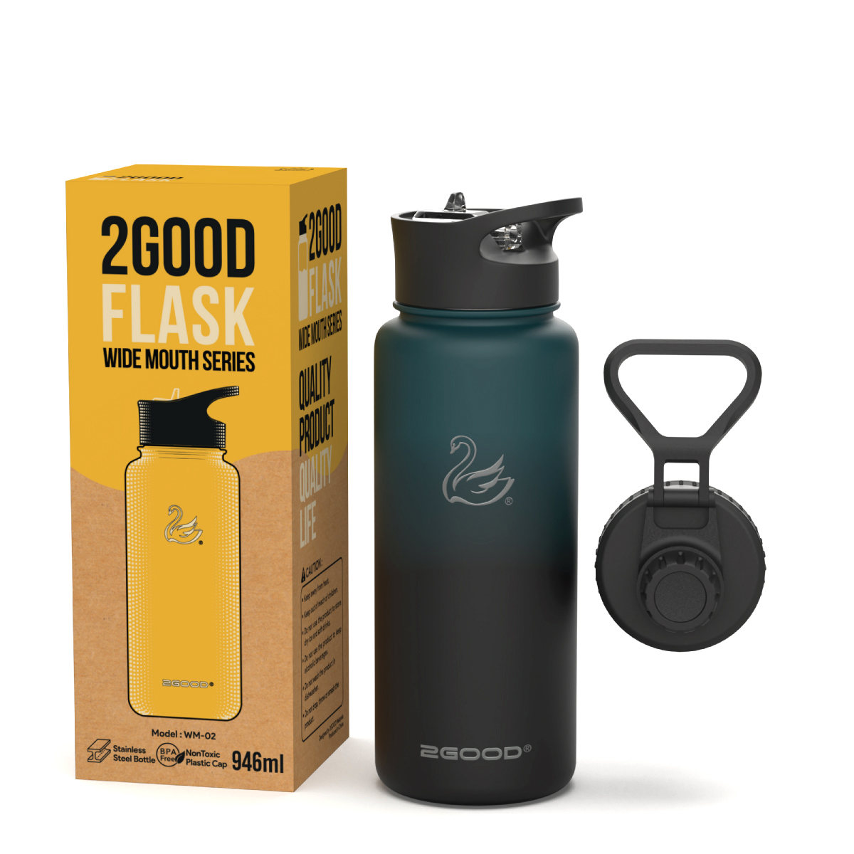 Bình Giữ Nhiệt 2GOOD FLASK WM-02 Combo 2 năp (946ml)