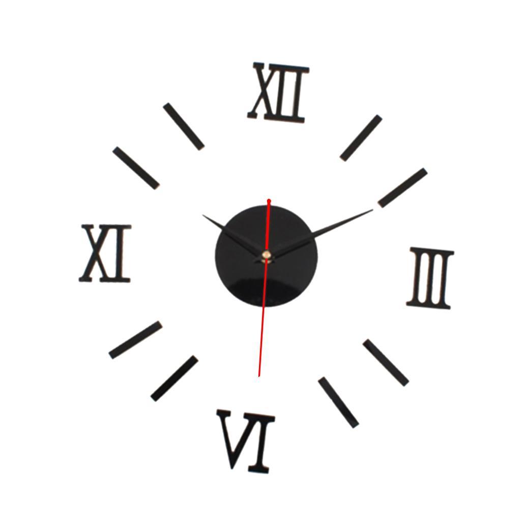 3D Mirror Sticker Wall Clock Removable Decal Vinyl Art Wall Sticker Clock