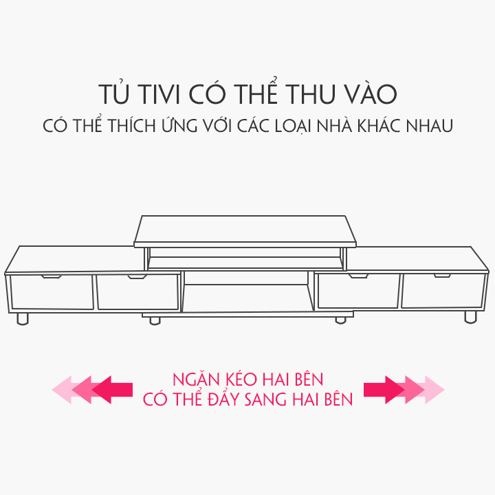 Tủ kệ tivi phòng khách băng gỗ - Tủ kệ tivi có ngăn kéo