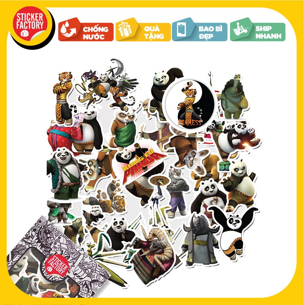 Kung Fu Panda - Set 30 sticker hình dán