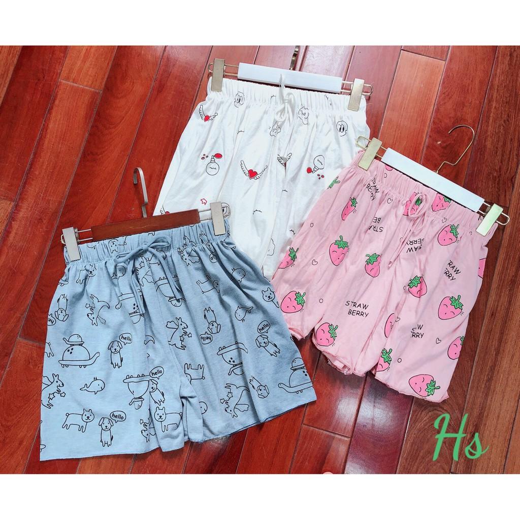 Quần short nữ Quần đùi Nữ Chạy Viền Quần Đùi Ngủ Nữ Họa Tiết Cutequần đùi dáng bánh bèo, đồ ngủ mặc lên thoải mái,xinh