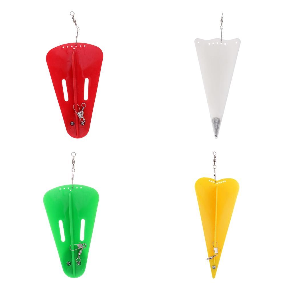 Lot 4pcs Durable Diving Trolling Board Planer Board + Lead Sinker for Boat Fishing