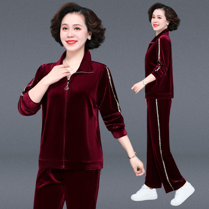 Bộ Đồ Nhung Cho Mẹ Giản Dị AB58 - Hàng Quảng Châu Cao Cấp