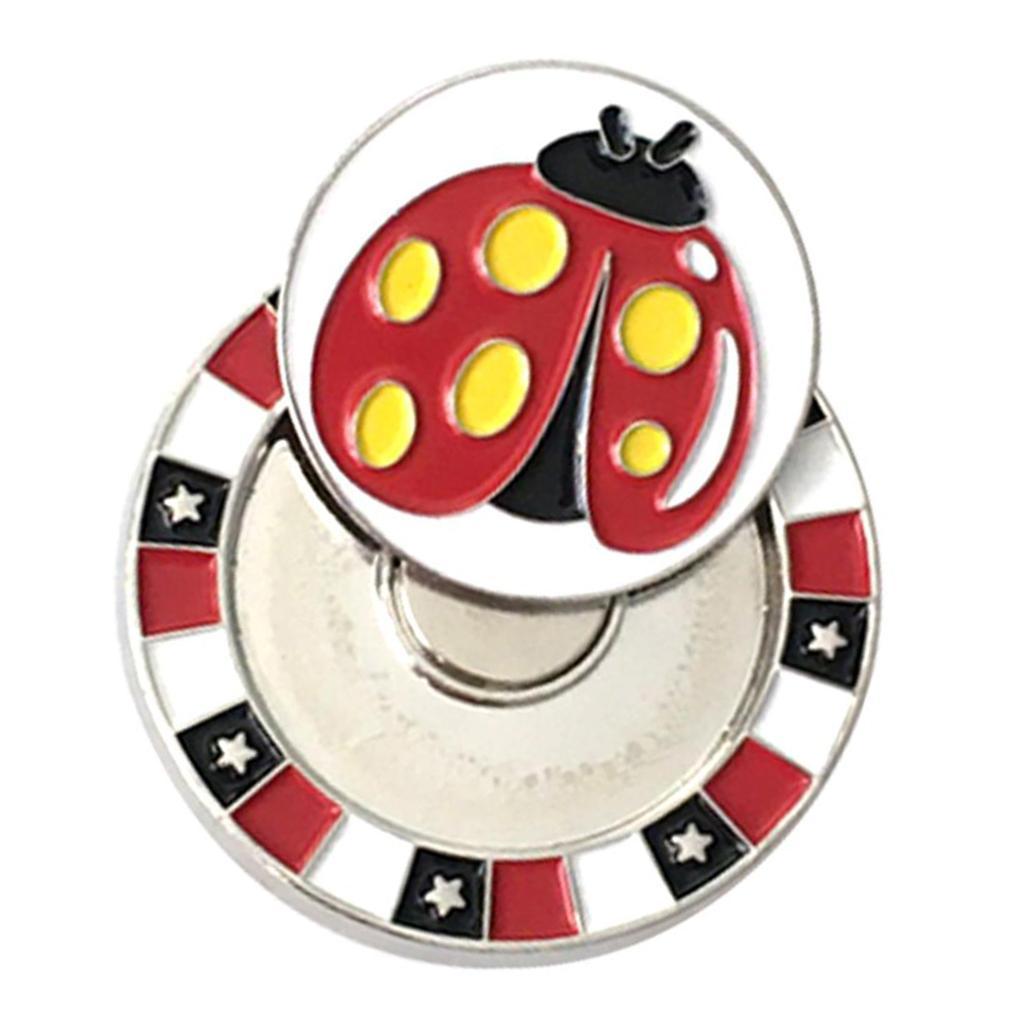 2 Piece  Golf  Clip Ball Marker Zinc Alloy Golfer