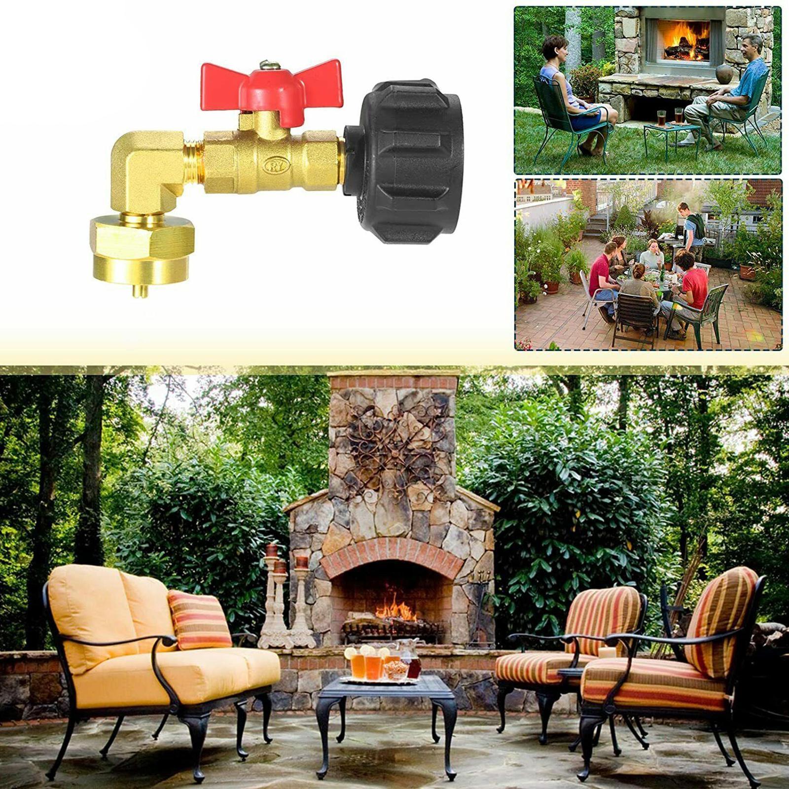 Refill Adapter with  Valve Fit for Camping Grill