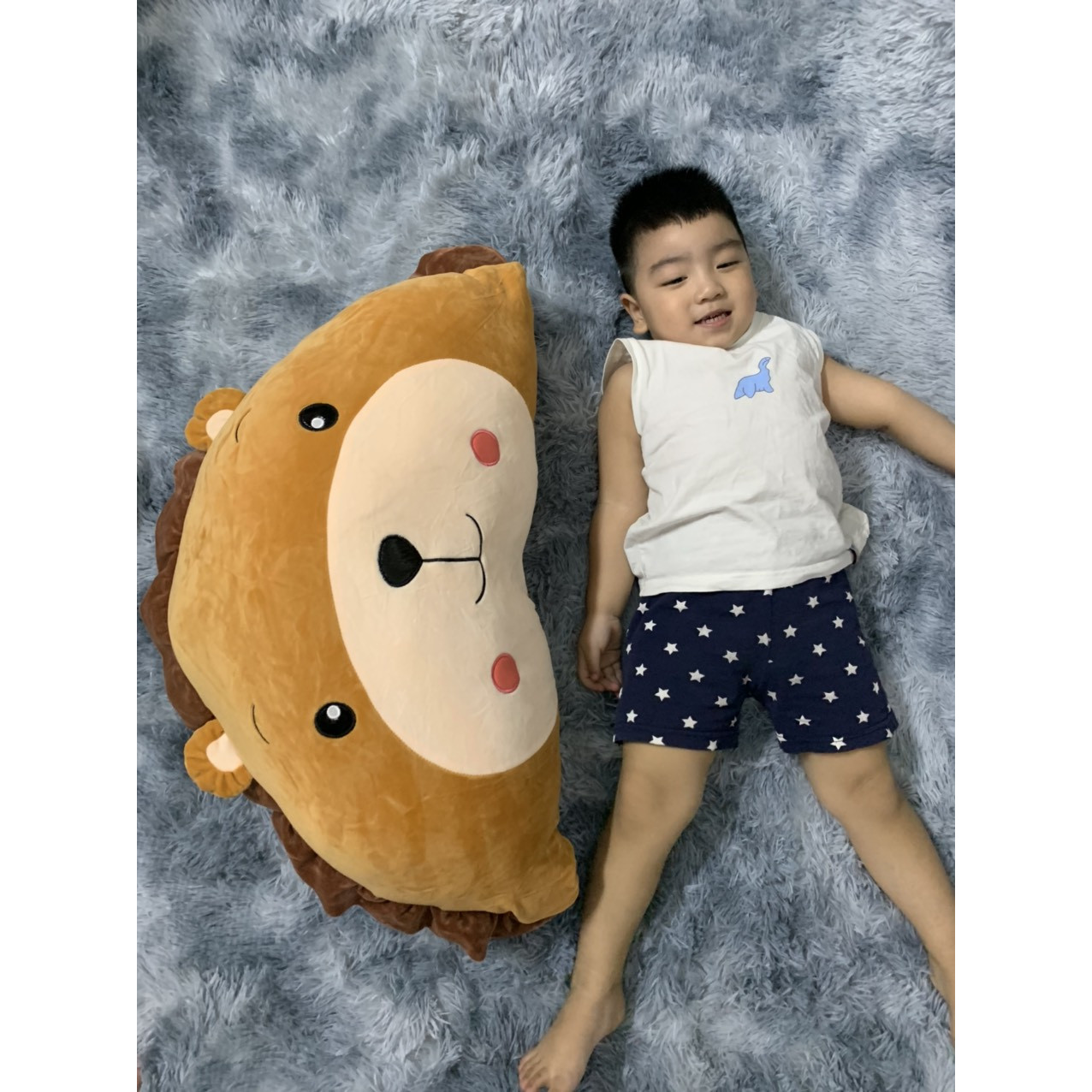 Gối Ôm Hình Oval Hình Thú Cho Bé 80cm - Sư Tử