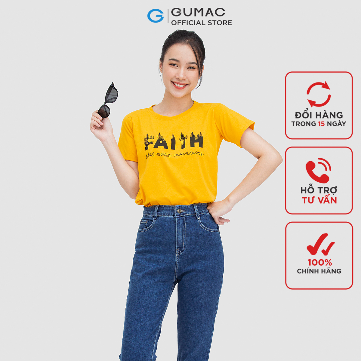 Áo thun nữ GUMAC ATC05006 - ATC05007 form cơ bản cổ tròn dễ thương