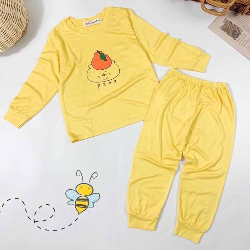 Bộ Quần Áo Dài Tay MINKY MOM Thun Lạnh cho Trẻ Em Bé Trai Bé Gái In Hình Dễ Thương vải mềm mịn thoáng mát TD18