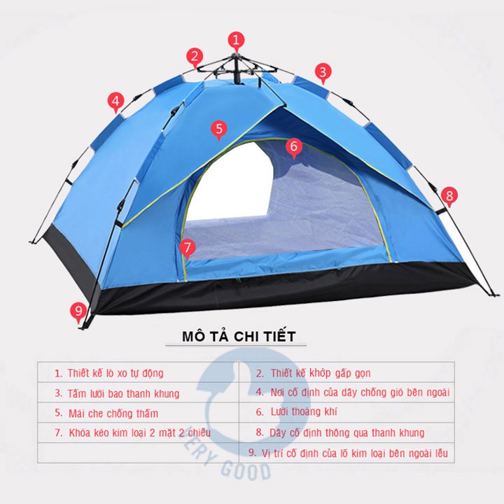 LỀU TỰ BUNG CAO CẤP 4 NGƯỜI CHÍNH HÃNG NATUREHIKE NH21ZP008