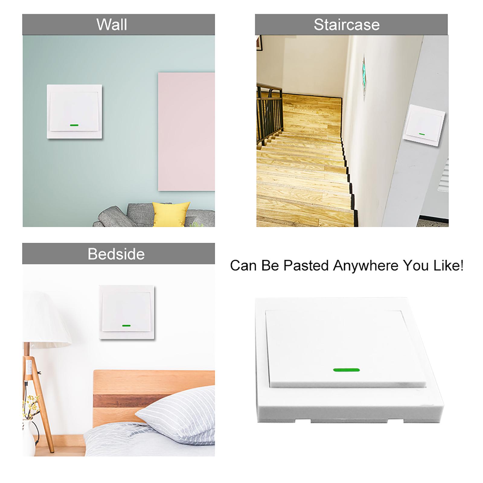 EWeLink Push Button Wall Light Switch Remote Controller 3 Gang 86 Type ON/Off Switch Panel 433MHz Wireless RF Remote Control Transmitter with Stickers Free Position Flexible For Home Living Room Bedroom