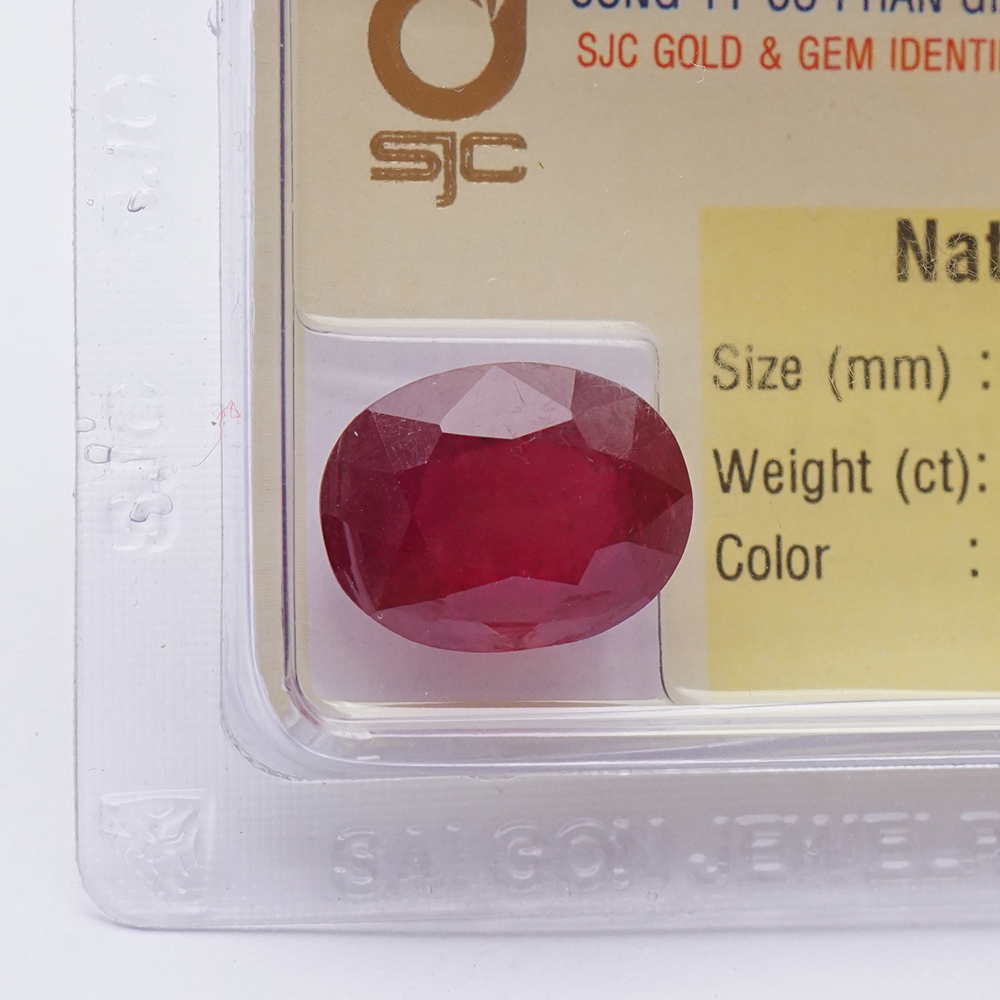 Mặt Đá Ruby Tự Nhiên Mài Giác Oval