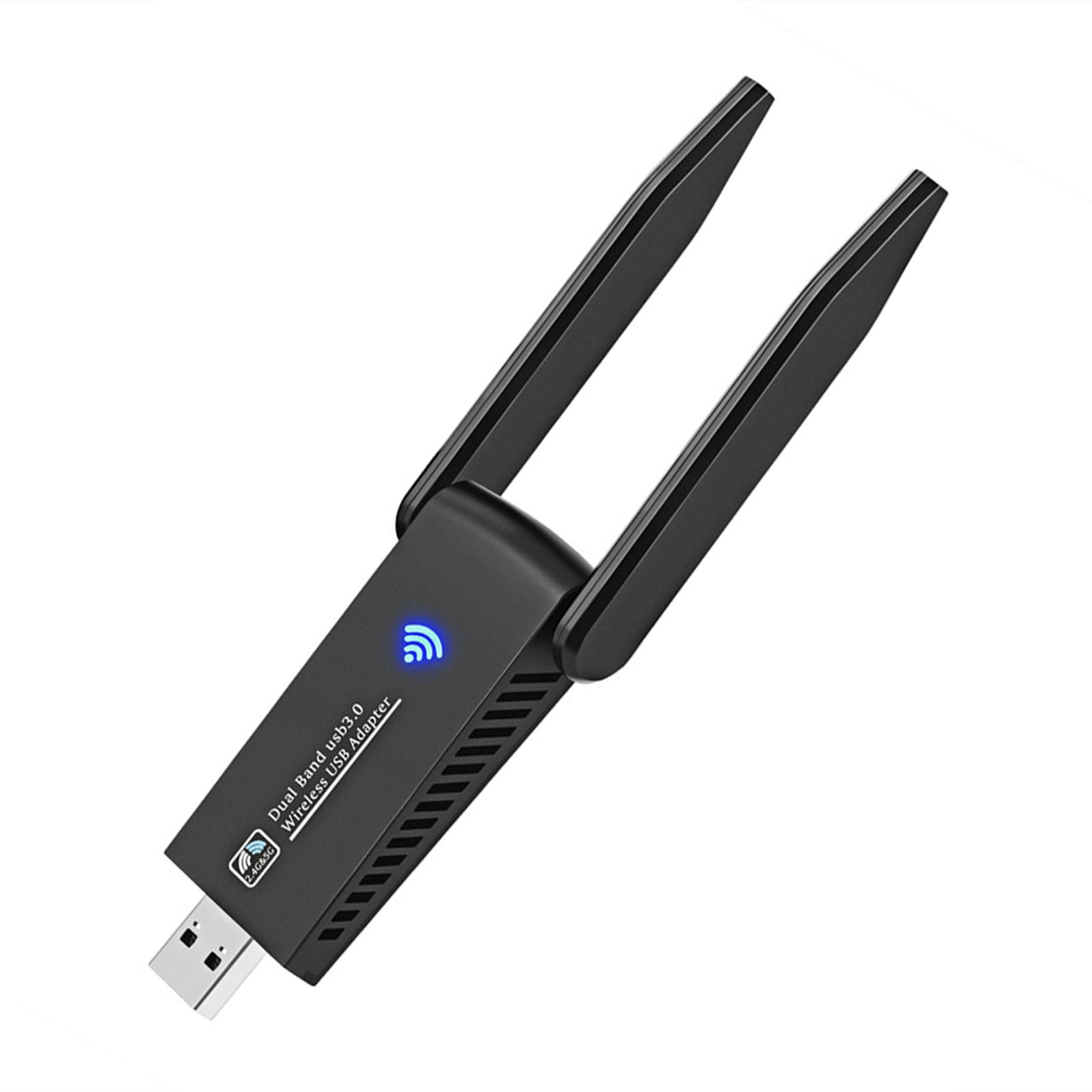 WiFi Adapter 1200Mbps USB Wireless Network Card Dual Band Wide Compatibility