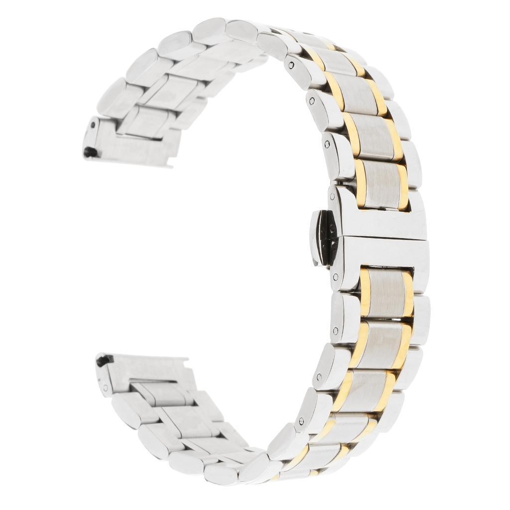 Stainless Steel Solid Links  Strap Butterfly Buckle Belt