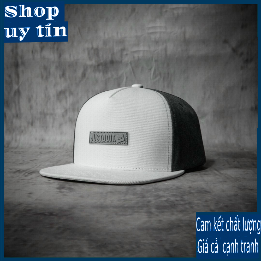 [ Miễn ship / giảm giá ] MŨ NÓN KẾT LƯỠI TRAI NAM NỮ SNAPBACK VÀNH PHẲNG JUST DO IT CÁ TÍNH - trắng đen