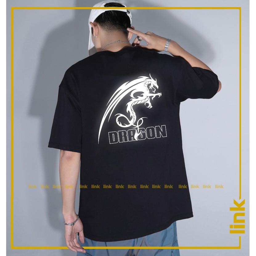 Áo phản quang bạc RỒNG - DRAGON chất unisex tay lỡ