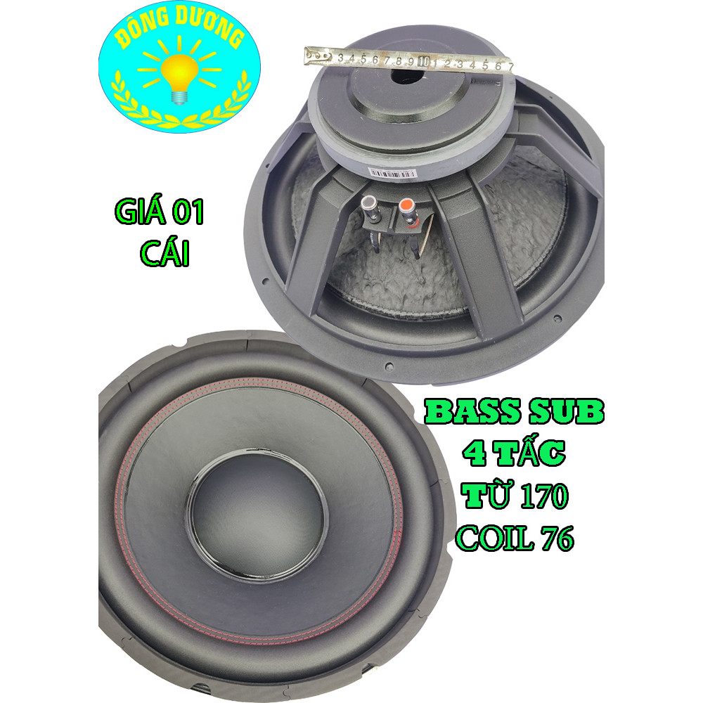 CỦ LOA SUB RỜI 40 ( 4 TẤC ) MÀNG KHÂU CHỈ ĐỎ TỪ 170 COIL 75.5MM - BASS CĂNG - TRẦM