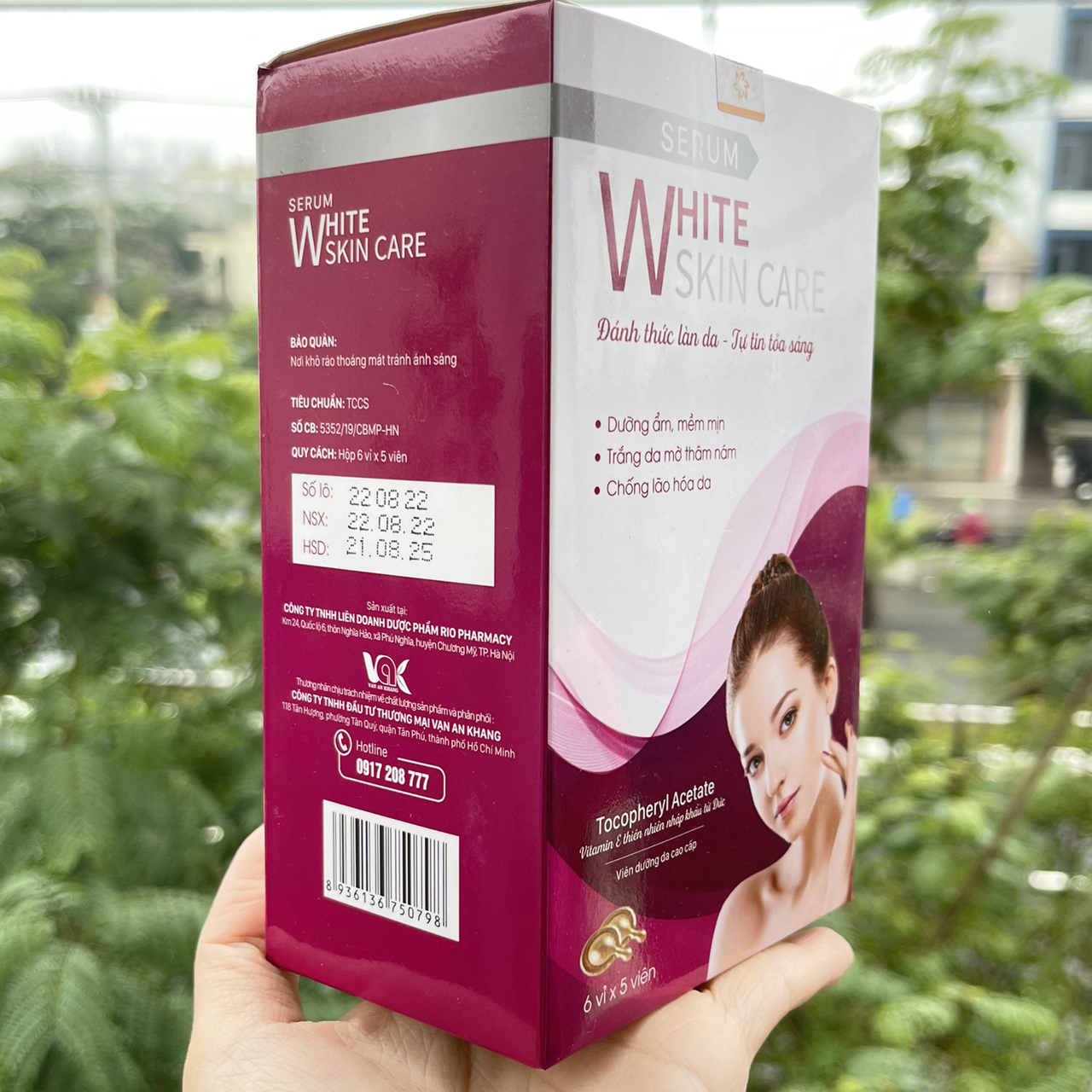 Serum Trắng Da White Skin Care Giúp Dưỡng Ẩm Chống Lão Hoá Mờ Thâm Nám Tàn Nhang Hộp 6 Vỉ